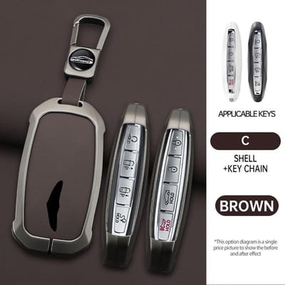 Zinklegering Auto Sleutelhoesje Slimme Afstandsbediening Fob Hoesje Auto Accessoire Voor Hyundai Genesis G80 G70 G90 G90Rs4 Gv60 Gv80 gray