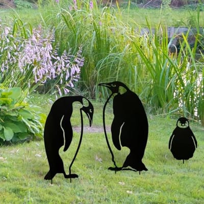 Metalen Pinguïn Tuinstaken - Decoratieve Dieren Ornamenten voor Buiten