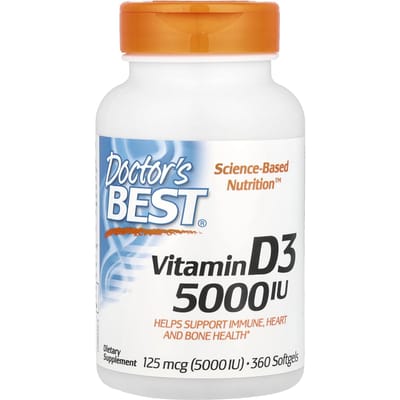 Doctor's Best, Vitamine D3, 125mcg (5.000 IE), 360 zachte capsules