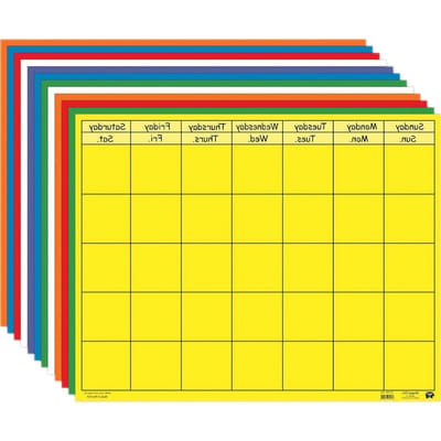 Horizontale Kalender - Dwarskalender Set - Planning Organisatie - 12 Kleuren Assortiment - 71 x 56 cm - Verschillende Kleuren