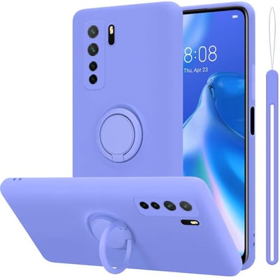 Cadorabo Hoesje geschikt voor Huawei NOVA 6 SE / P40 LITE / NOVA 7i in LIQUID LICHT PAARS - Beschermhoes van flexibel TPU silicone Case Cover met ring