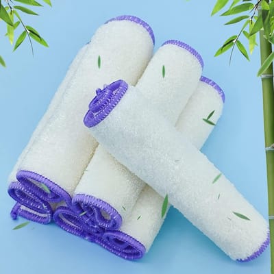 Famanu – Bamboedoeken, 6 stuks, 18 x 23 cm, schoonmaakdoeken, natuurlijke theedoeken, doek bamboe poetsen en vaatdoeken, dubbelzijdig absorberende keukendoeken voor keuken, badkamer en huishouden