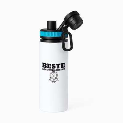 Hacebo® - Beste accountmanager waterfles met draaidop blauw - Beste accountmanager - collega - welkom - afscheid - water fles - 850ML