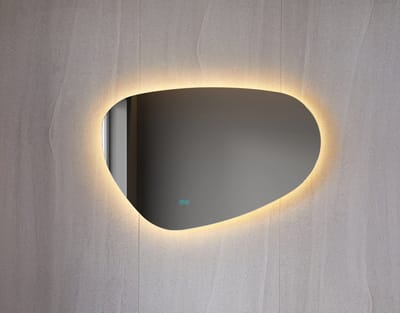 Bella Mirror Badkamer Spiegel asymmetrisch 120cm breed en 75cm hoog LED & Anti-condens - Instelbare lichtkleur - dimbaar - voorzien van touchknoppen