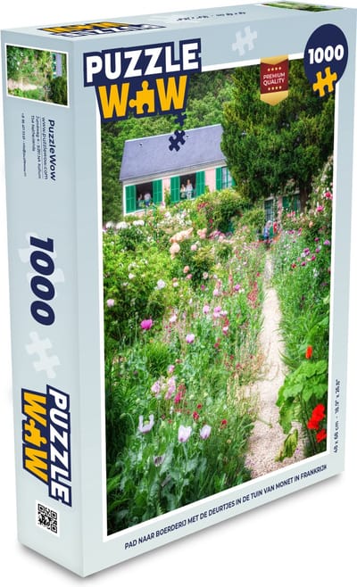 Puzzel Pad naar boerderij met de deurtjes in de tuin van Monet in Frankrijk - Legpuzzel - Puzzel 1000 stukjes volwassenen