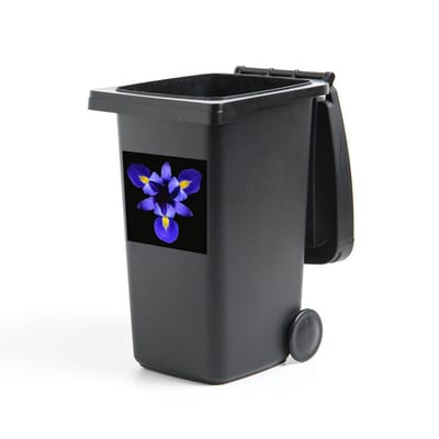 Container sticker Iris - Blauwe Iris close-up - 40x40 cm - kliko sticker - weerbestendige containersticker