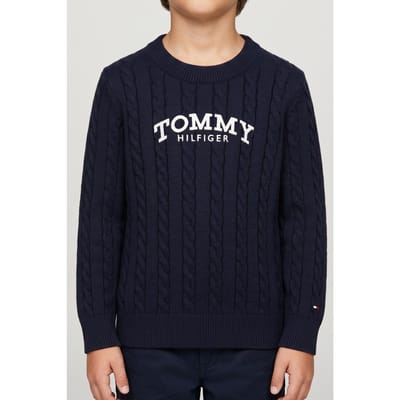 Tommy Hilfiger Boys Graphic Cable Cn Swe Dark Night Navy Taglia: 3 | Maglioni Outlet | kids | Nero