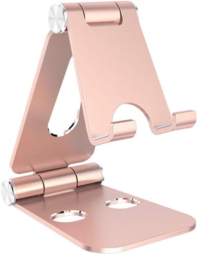 Famanu Tablet Stand, Dual Opvouwbare Aluminium Stand Universele Telefoon Stand Houder Compatibel met smartphone, Mobiele Telefoonstandaard Verstelbaar Opvouwbare Aluminium Tablet Standaard Verstelbaar Compatibel met 4-10 inch Mobiele Telefoons en