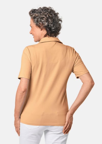 Comfortabel poloshirt met stretch - perzik - Gr. 40 van Goldner Fashion