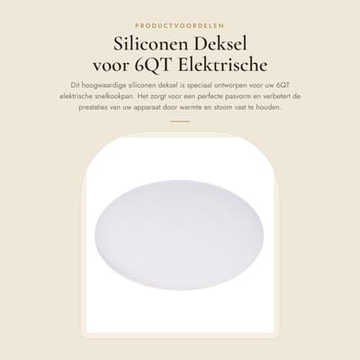 Dailygoods - Siliconen Deksel voor 6QT Elektrische Snelkookpan