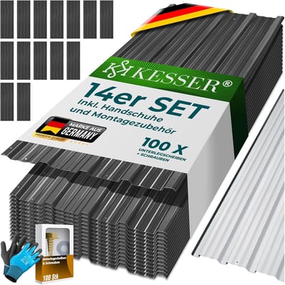 Dakplaten - Profielplaten Metaal - Schuur Bedekken - Weerbestendig Verzinkt - 7 m² Totaal - Antraciet