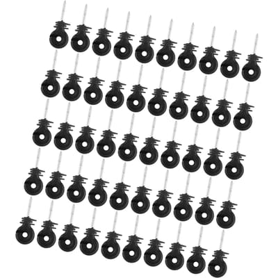 50 Stuks Set Zwarte Schroef-in Ring Isolators Elektrische Hek Accessoires Voor Houten Paal wit