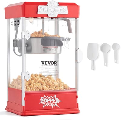 Zerova Popcorn machine - Popcorn maker - Popcornapparaat - 1,5 L per keer maken - 480 W met LED-verlichting en complete accesiore