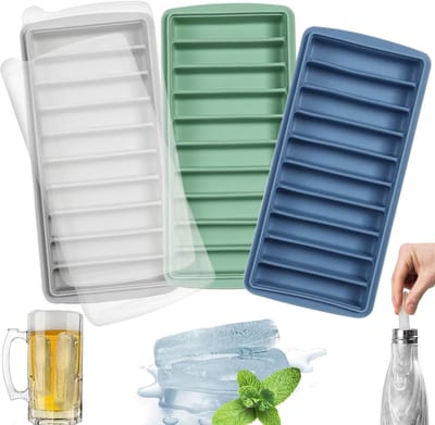 VHV - IJsblokjesvorm - voedselveilige siliconen vierkante vorm 3 stuks - met deksel, makkelijk lossen, morsvrij vullen - voor whisky, cocktails, ijskoffie en feestjes