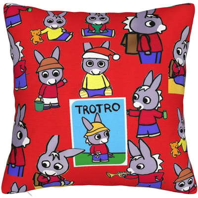 Trotro Cartoon Vierkante Kussenslopen Franse Animatie Kussenhoezen Grappige Decoratieve Kussensloop met Rits voor Auto 40*40cm 40x40cm