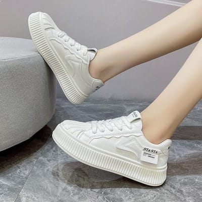 Mesh Ademend Dikkere zool Witte Schoenen Dames Zomer Nieuw Dunne Veelzijdige Casual Board Schoenen Witte Schoenen Dames 40