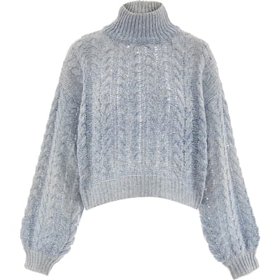 Mymo Jumper Dames Blauw wol wit