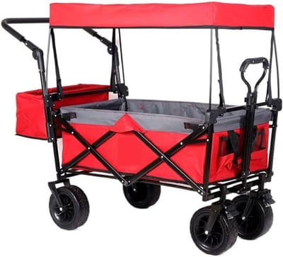 Bolderkar Strandwagen - Vouwwagen Tuin Trolley - Spullen Vervoeren - Groot Laadvermogen - 80 kg - C
