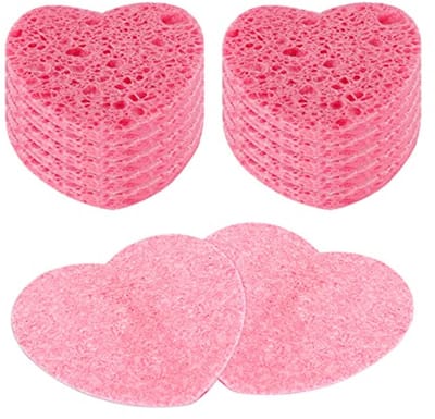 Hart-gezichtssponzen voor Gezichtsreiniging, Peeling en Make-up Verwijdering - 10 Stuks Comprimé Sponzen