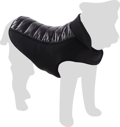Flamingo Hondenjas “Jakaro Black” - Maat A:50cm B:38-40cm C:62-68cm - ideaal voor Border Collie, Beagle, Springer Spaniel en Shiba Inu, warm en waterdicht