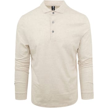 Profuomo Longsleeve Polo Beige Melange - Maat XXL - Heren
