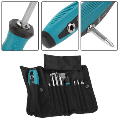 Lot de 10 tournevis magnétiques à fente, cruciformes et en étoile pour la réparation d'appareils électroménagers, outil à main multifonction black