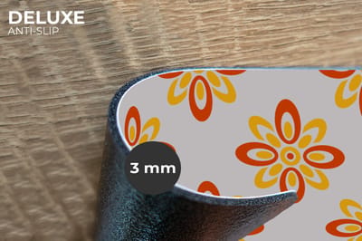 Placemats - 6 stuks - 45x30 cm - Placemat kunststof - Patroon - Jaren 70 - Bloemen - Oranje - Borden onderleggers - Decoratie voor op tafel - Keuken tafeldecoratie accessoires - Vinyl onderlegger - Tafelversiering