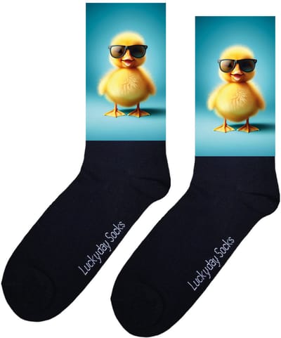 Luckyday Socks - Unisex sokken - Eend zonnebril - cadeau sokken - Maat 37-44