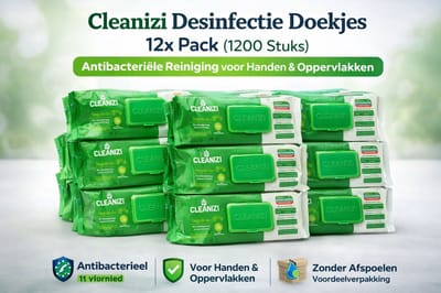 Cleanizi Schoonmaakdoekjes - Met Witte Zeep - 12 Pak x 100 Stuks - Extra Groot & Dik - Streeploos Schoon - Frisse Geur - 0% Parabenen - Multifunctioneel