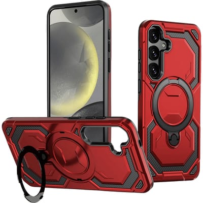 CaseBody Samsung Galaxy S26 Magnetic Kickstand Ring Hoesje Rood