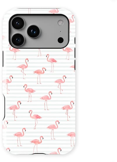 DripCase Hoesje geschikt voor iPhone 17 Pro | Happy Stripes Motief | Magnetisch Opladen | 2-in-1 Ontwerp | Vrolijke Backcover geschikt voor iPhone 17 Pro Flamingo Flush