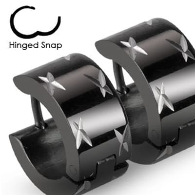 Oorbellen ringetje cuts 0.8x8 - zwart - LMPiercings