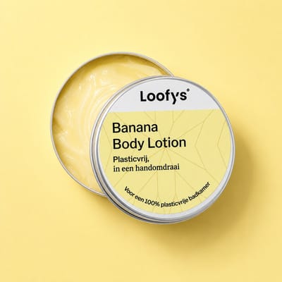 Loofys Body Lotion Banana – Natuurlijke & Hydraterende Bodylotion – Plasticvrij, Vegan & Duurzaam – Herbruikbaar Blikje – 30g