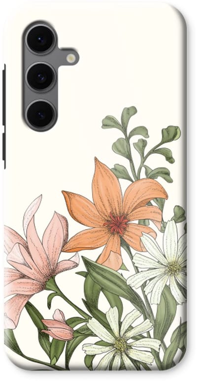 Case Company® - Hoesje geschikt voor Samsung Galaxy S24 FE hoesje - Floral bouquet - Tough Case - Maximale Bescherming alle Kanten en Schermrand