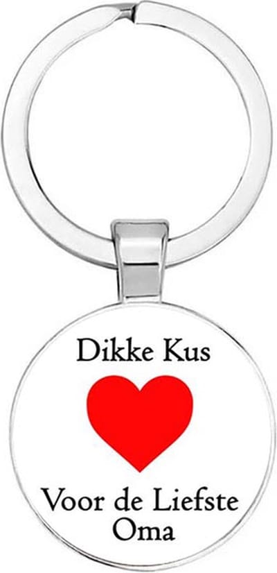Akyol - Dikke kus voor de liefste oma Sleutelhanger - Oma - Lieve grootmoeder - Leuk kado voor je oma - 2,5 x 2,5 CM