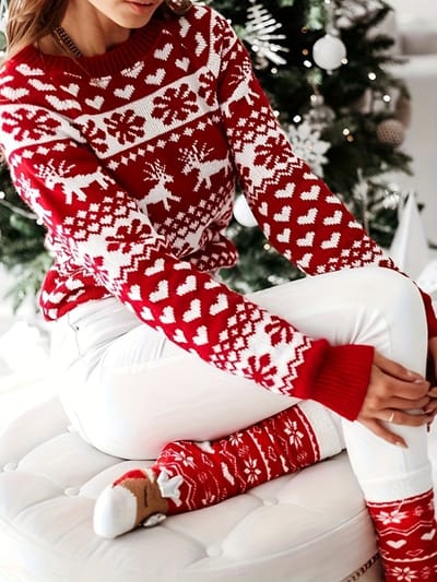 Nivard Kersttrui - Dames - Foute Kersttrui - Christmas Sweater - Kerst Sweater - Christmas Jumper - Pyjama - Winter - Maat L