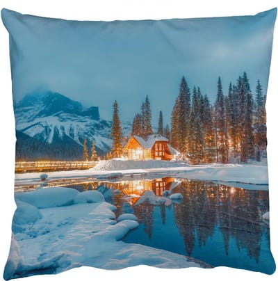 Sierkussens - Kussentjes Woonkamer - 50x50 cm - Winterlandschap - Natuur - Huis - Bergen - Sneeuw