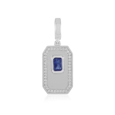 Cavill - Zilveren hanger 925 sterling - Nepal Kyaniet 0,637 ct achthoek trapgeslepen - Pave zirconia 0,399 ct - Elegante moderne sieraden