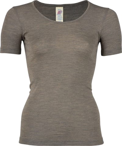 Engel Natur Dames T-shirt Zijde - Merino Wol GOTS walnut 34/36s