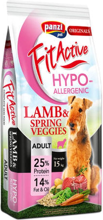 Fit Active Hypo Lamb - Hypoallergeen hondenvoer voor volwassen honden - Hondenbrokken met lam & rijst smaak - Hondenvoeding zonder kip - 15kg