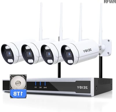 RFWR® 5MP Bewakingscamera Systeem Buiten Wifi met Spotlight en 1TB Harde Schijf - Draadloze CCTV Camera voor Buiten met 16CH NVR