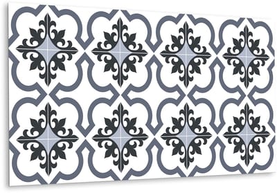 Tulup PVC Wandpaneel - Koninklijke Lelies Vinyl Wandpaneel - 100 cm x 50 cm - Grijs PVC Muurpaneel - 1 stuk - Zelfklevend Wandpaneel - Mozaïek Wandbekleding - Zelfklevende Wandbekleding - Plaktegels Keuken en Badkamer
