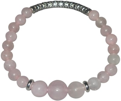 Rozenkwarts armband. (elastisch)