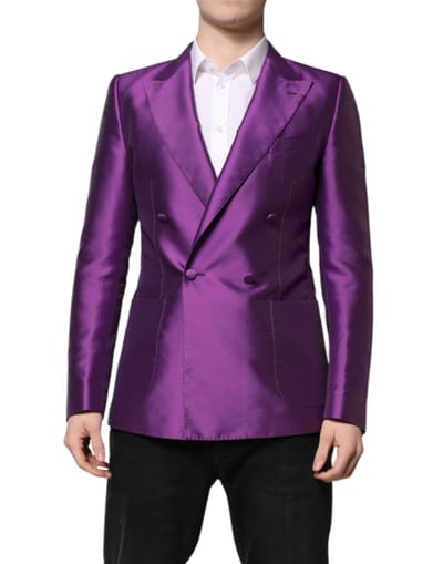 Dubbelgeknoopte Zijden Blazer