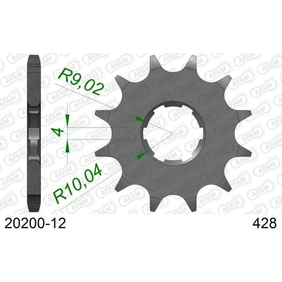 Tandwiel Afam 428 12 dents