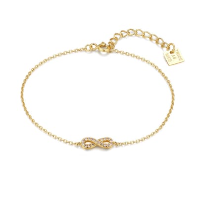 Twice As Nice Armband in zilver, oneindigheid met zirkonia Goudkleurig 16cm+3cm