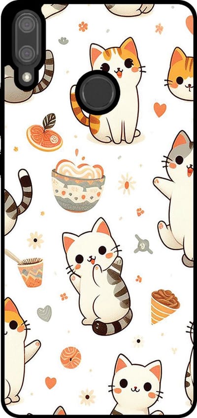 Smartphonica Telefoonhoesje Geschikt voor Huawei Y9 (2019) met katten opdruk - TPU backcover case cat design geschikt voor Huawei Y9 (2019)