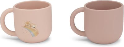 Konges Sløjd 2 Pack Silicone Cup Set - Rainbow Kitty - Drinkbekers