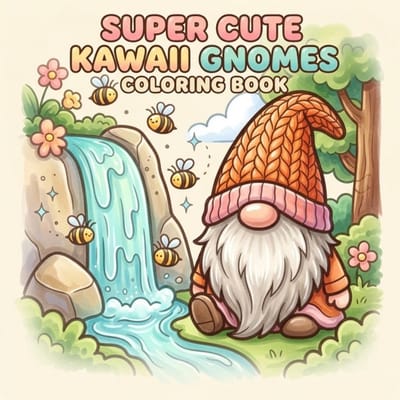 Kleurboek - Kleurkaarten - Findit Color - Coloring Book - Super Cute Kawaii gnomes - Gratis verzonden - FITCCB10005
