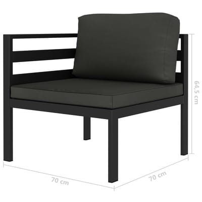 vidaXL - 2-delige - Loungeset - met - kussens - aluminium - antraciet